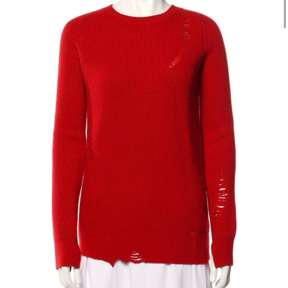 Helmut Lang wool and cashmere distressed sweater xs
